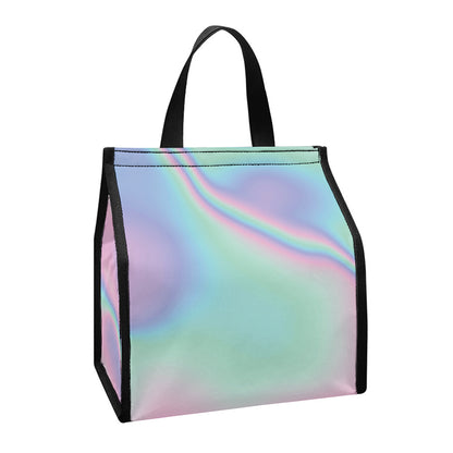 Holographic Waves Print Insulated Lunch Tote