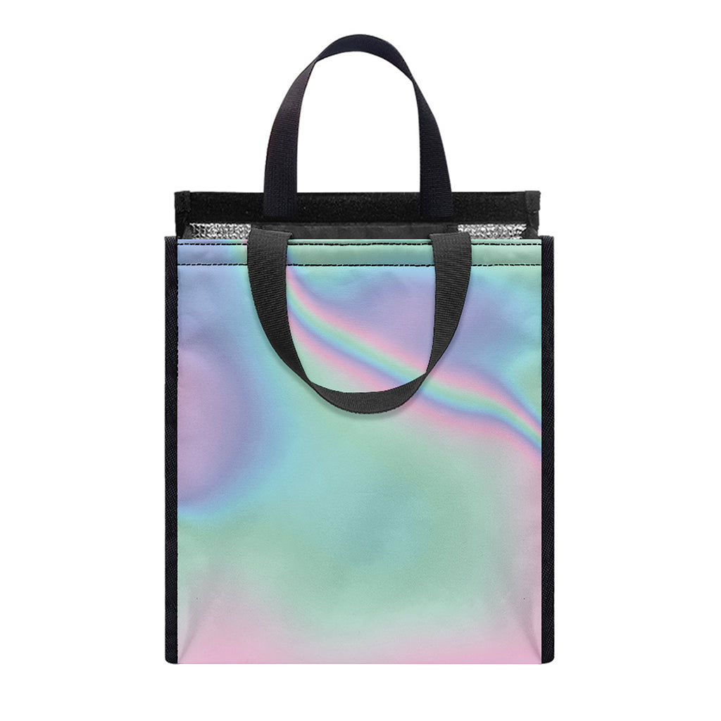 Holographic Waves Print Insulated Lunch Tote