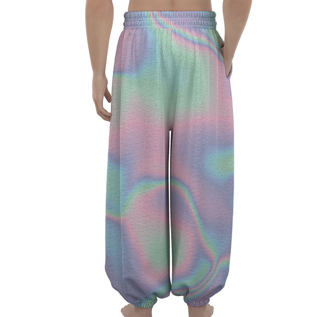 Holographic Waves Print Lantern Pants