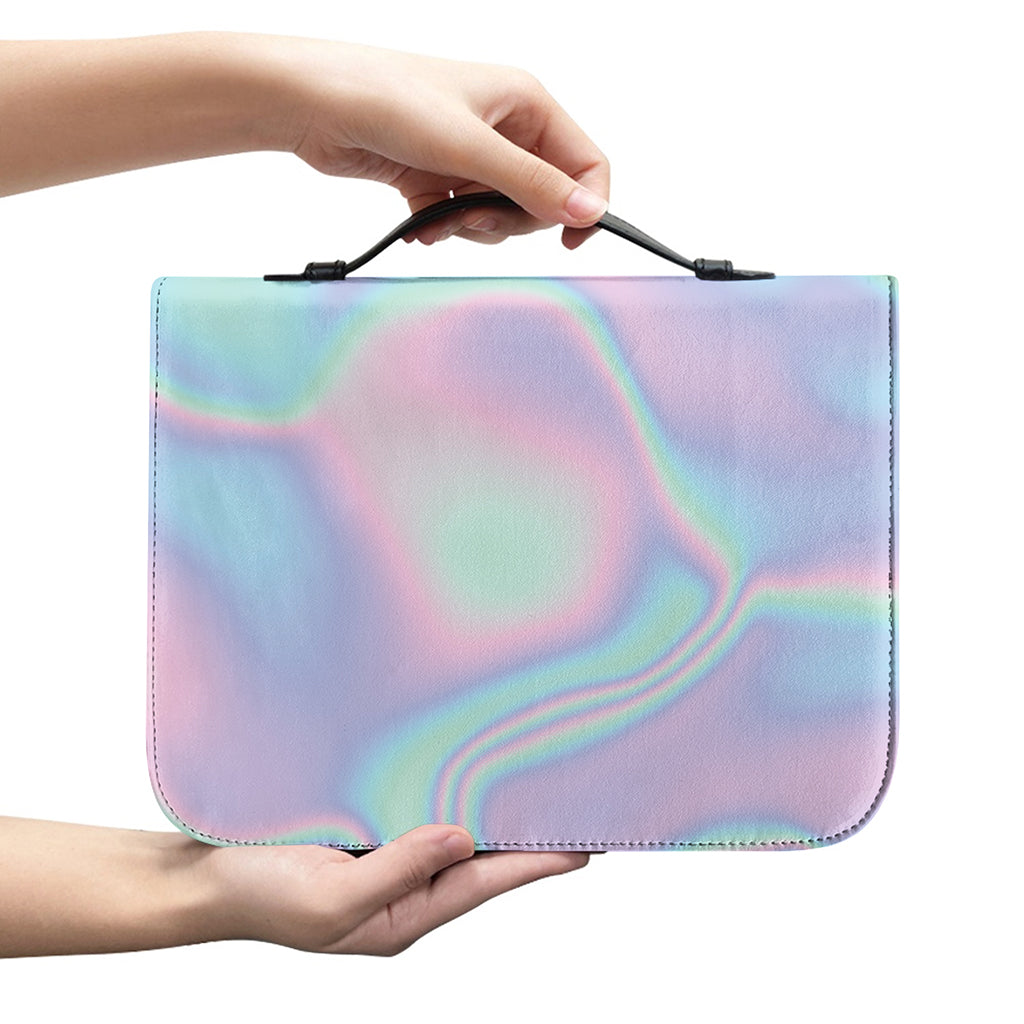 Holographic Waves Print Leather Bible Cover