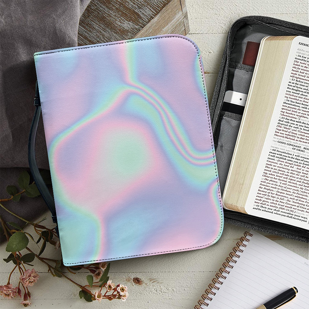 Holographic Waves Print Leather Bible Cover