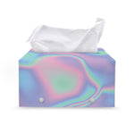 Holographic Waves Print Leather Tissue Box Cover