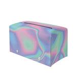Holographic Waves Print Leather Tissue Box Cover