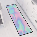 Holographic Waves Print Long Kitchen Mat