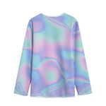 Holographic Waves Print Long Sleeve Short Coat