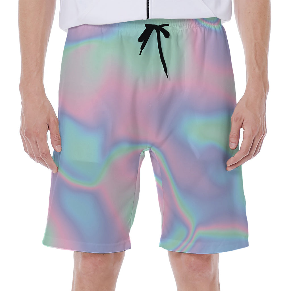Holographic Waves Print Men's Beach Shorts