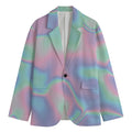 Holographic Waves Print Men's Blazer