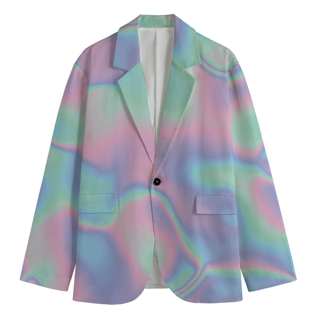 Holographic Waves Print Men's Blazer