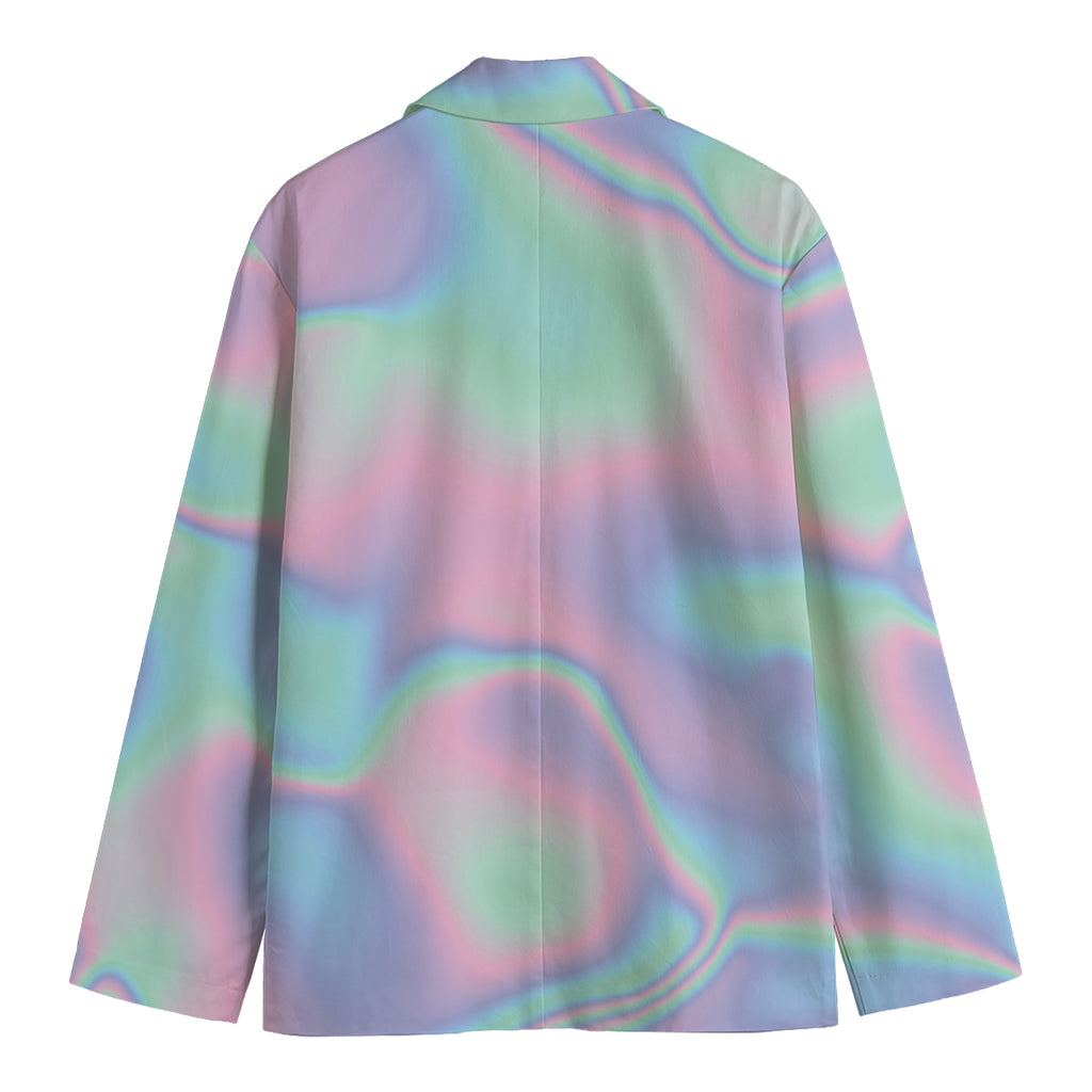 Holographic Waves Print Men's Blazer