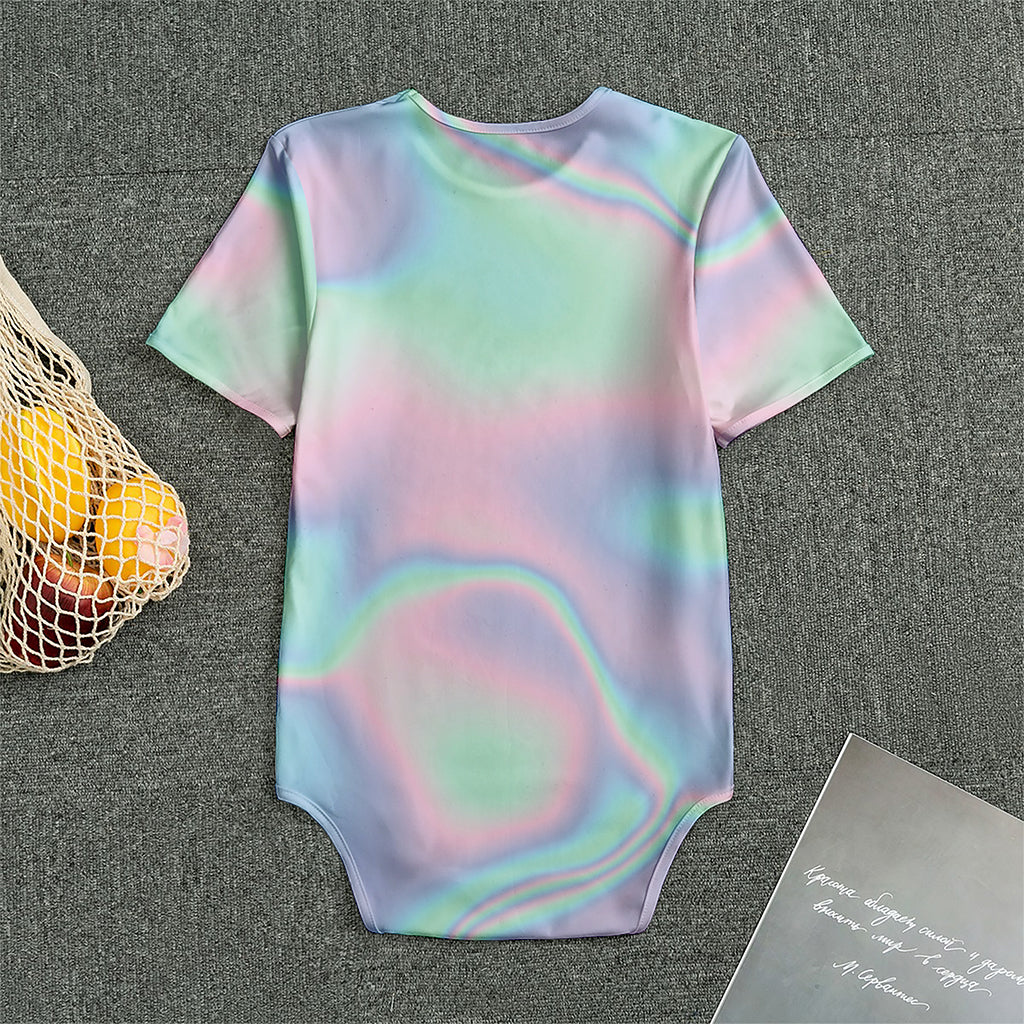 Holographic Waves Print Men's Bodysuit