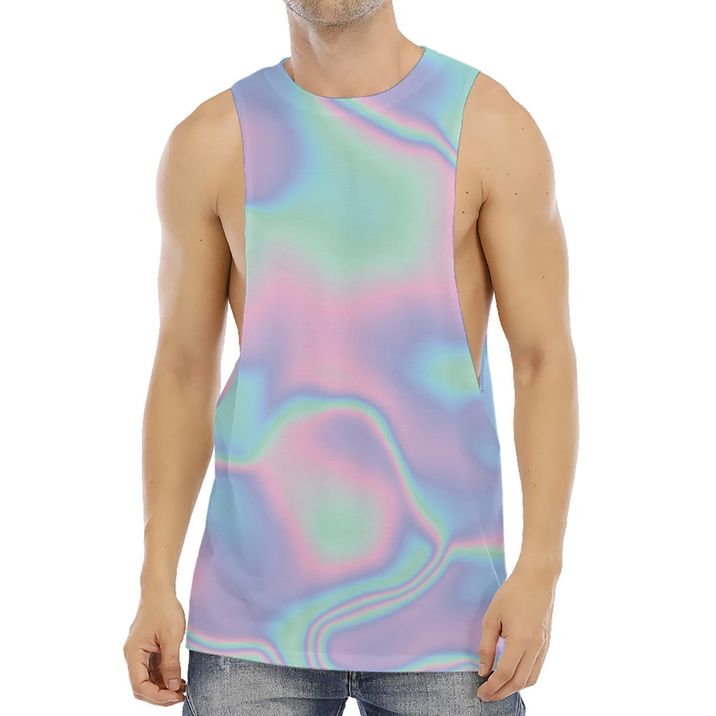 Holographic Waves Print Men's Muscle Tank Top