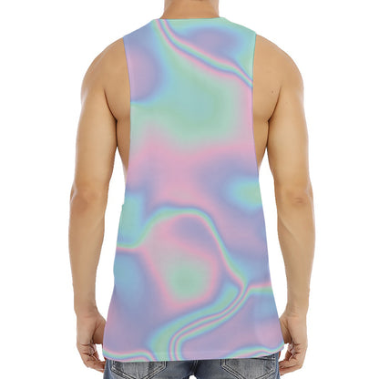 Holographic Waves Print Men's Muscle Tank Top