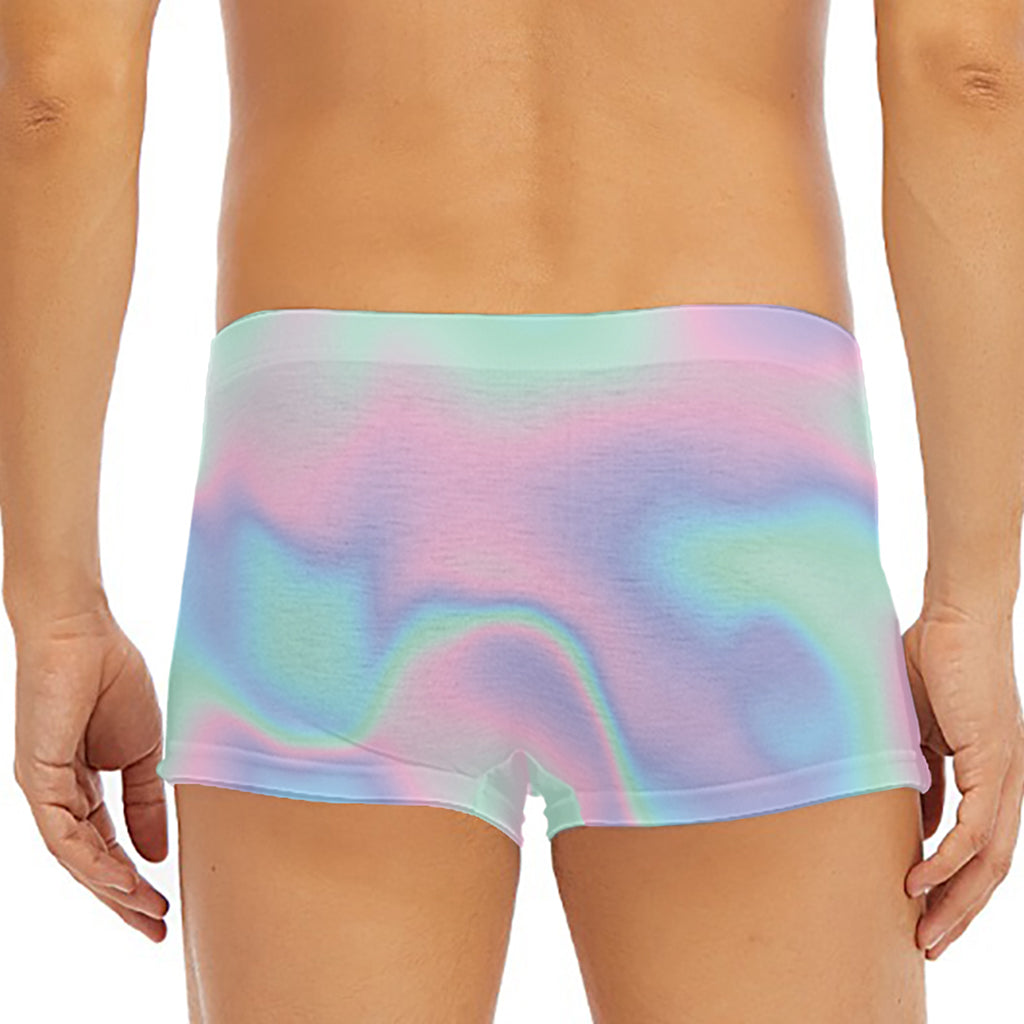 Holographic Waves Print Men's Short Boxer Briefs