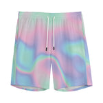 Holographic Waves Print Men's Sports Shorts