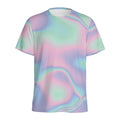 Holographic Waves Print Men's Athletic T-Shirt