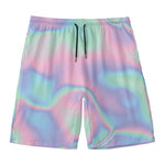 Holographic Waves Print Men's Swim Trunks