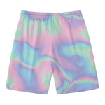 Holographic Waves Print Men's Swim Trunks