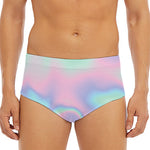 Holographic Waves Print Men's Triangle Swim Briefs