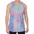 Holographic Waves Print Men's Velvet Tank Top