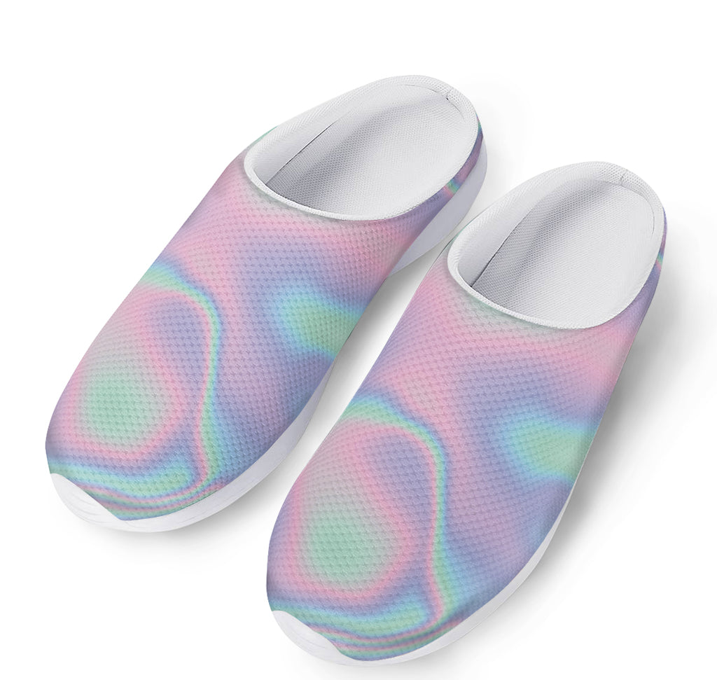 Holographic Waves Print Mesh Casual Shoes