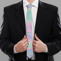 Holographic Waves Print Necktie