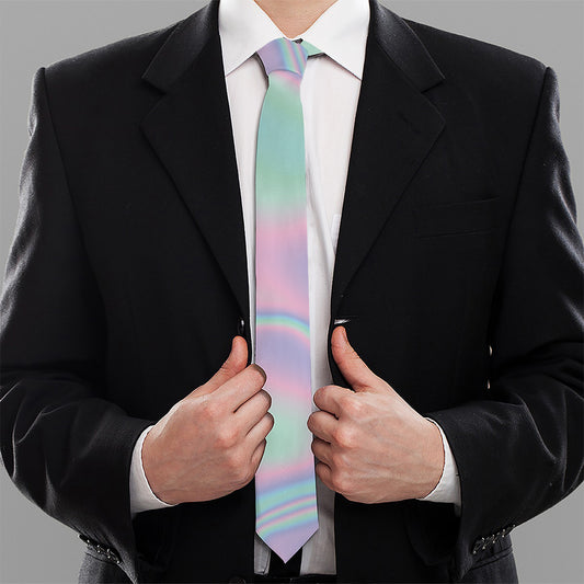 Holographic Waves Print Necktie