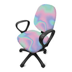 Holographic Waves Print Office Chair Cover