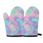 Holographic Waves Print Oven Mitts