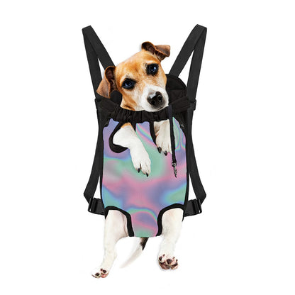 Holographic Waves Print Pet Carrier Backpack