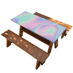 Holographic Waves Print Picnic Table Cover