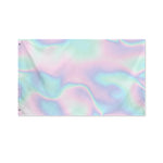 Holographic Waves Print Polyester Flag