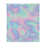 Holographic Waves Print Polyester Shower Curtain