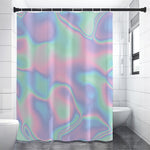 Holographic Waves Print Premium Shower Curtain