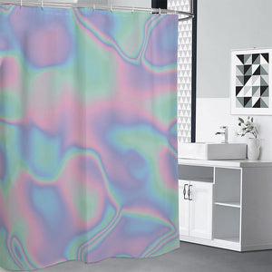 Holographic Waves Print Premium Shower Curtain