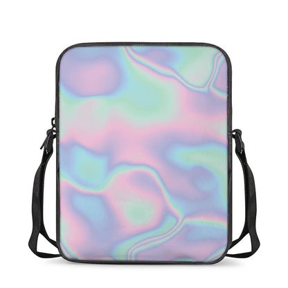 Holographic Waves Print Rectangular Crossbody Bag