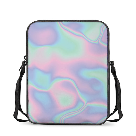 Holographic Waves Print Rectangular Crossbody Bag