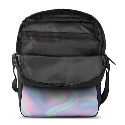 Holographic Waves Print Rectangular Crossbody Bag