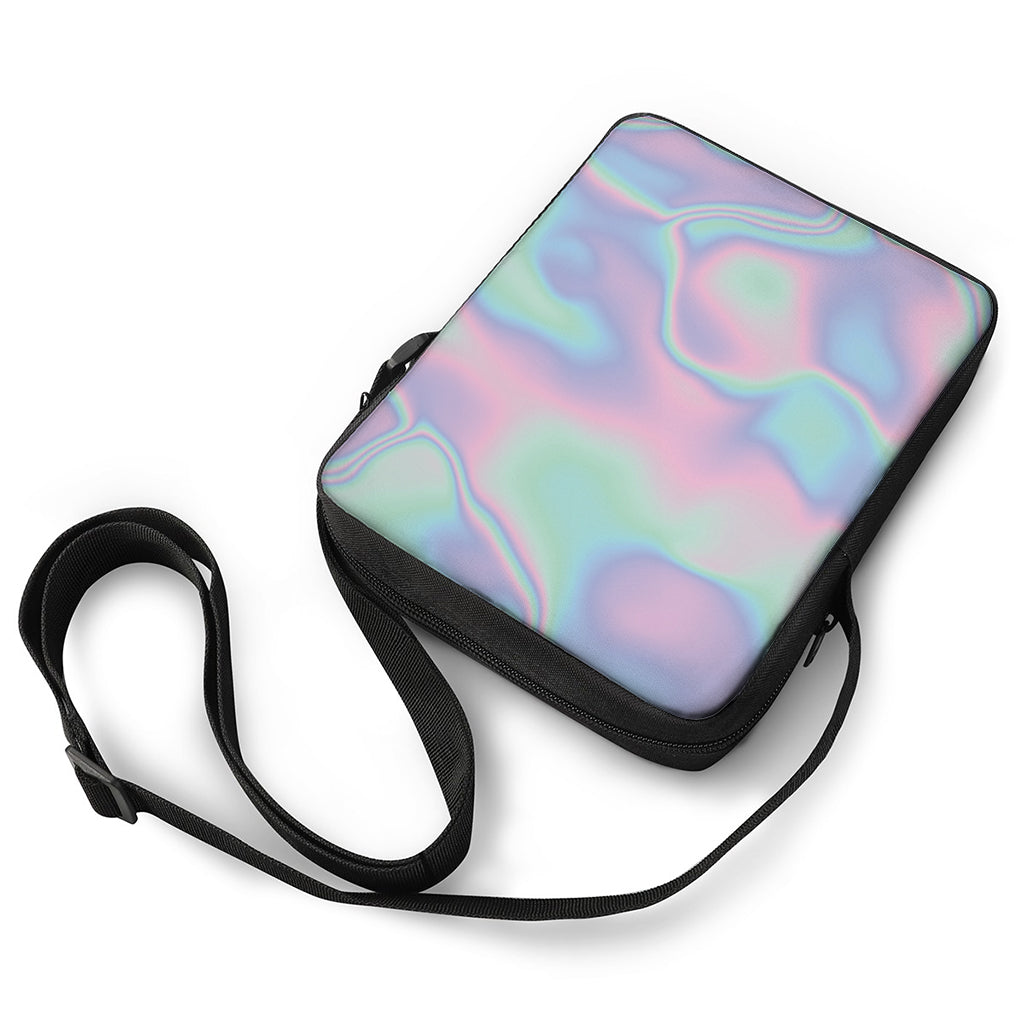 Holographic Waves Print Rectangular Crossbody Bag