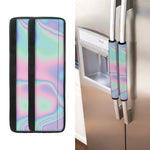 Holographic Waves Print Refrigerator Handle Covers