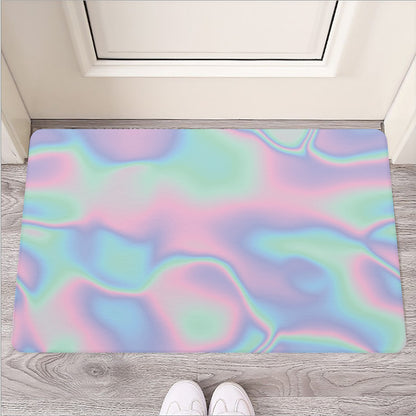 Holographic Waves Print Rubber Doormat