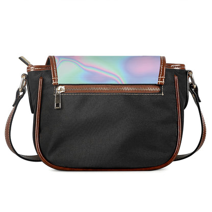 Holographic Waves Print Saddle Bag