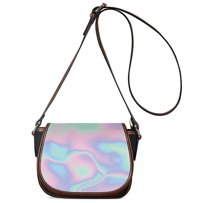 Holographic Waves Print Saddle Bag