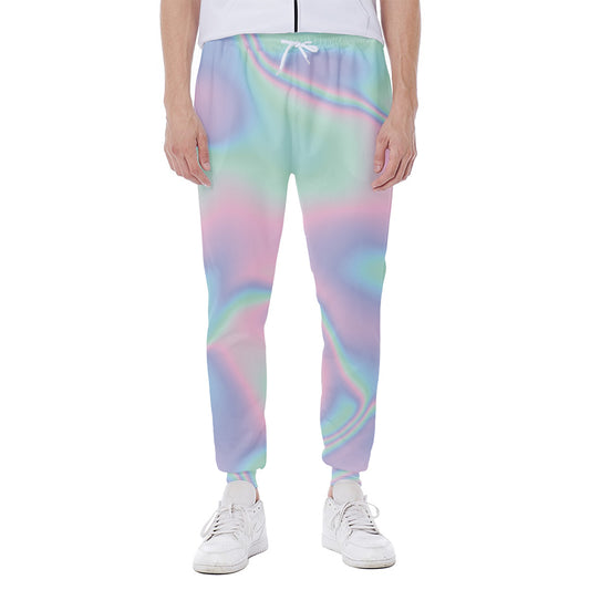 Holographic Waves Print Scuba Joggers