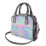 Holographic Waves Print Shoulder Handbag