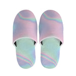 Holographic Waves Print Slippers