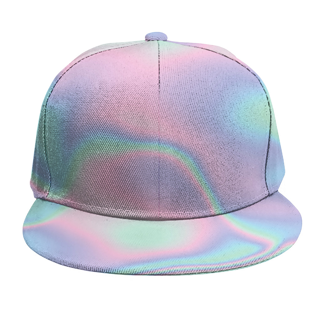 Holographic Waves Print Snapback Cap