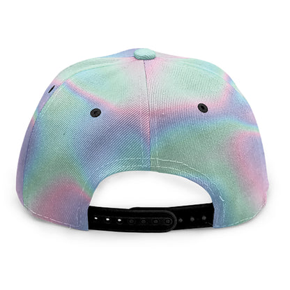 Holographic Waves Print Snapback Cap