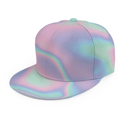 Holographic Waves Print Snapback Cap