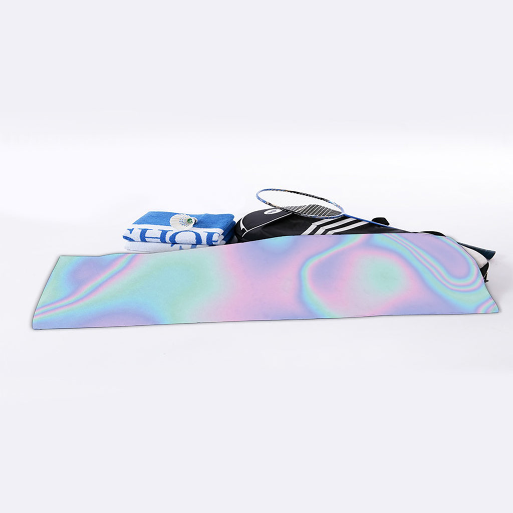 Holographic Waves Print Sports Towel