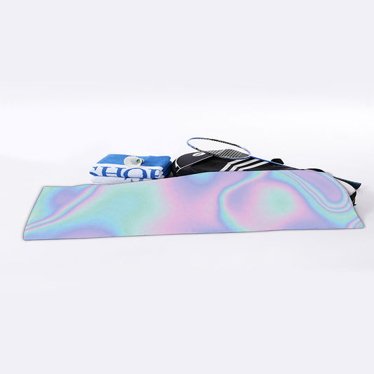 Holographic Waves Print Sports Towel